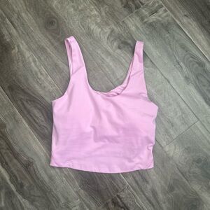 ATHLETIC WORKS pink padded cropped workout tank top
